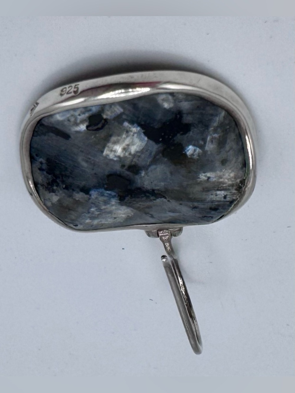 Silpada Round Wavy Sterling Silver 925 Feldspar Stone Dangle Earrings W1876 - Picture 6 of 7